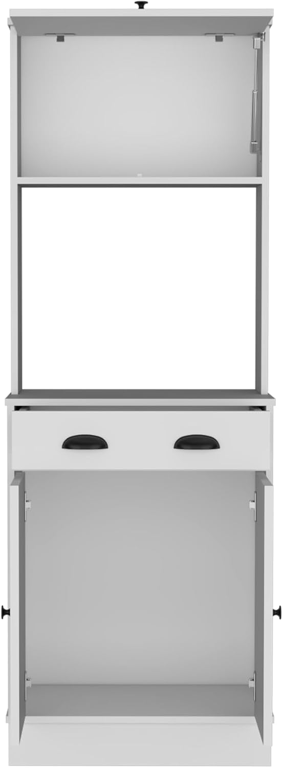 Apex Kitchen Pantry 66.3" H with Drawer, 2 Cabinets, and Microwave Stand...