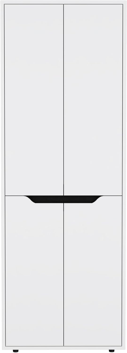 4-Door Kitchen Pantry Organizer Cabinet, Wooden Cupboard Credenza Bufffet Ser...