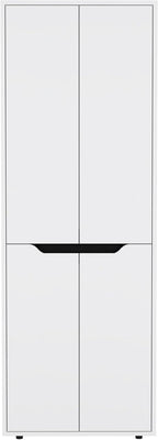 4-Door Kitchen Pantry Organizer Cabinet, Wooden Cupboard Credenza Bufffet Serving with Storage Shelves, Freestanding Hutch for Kitchen, Dining Room,White