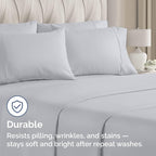 King Pillow Cases - 4 Pack - Super Soft Pillowcase Covers - Envelope Enclosure - Hotel Quality Pillow Protectors - Wrinkle Free, Shrink & Stain Resistant - Machine Washable - 20" x 40" (Steel Blue)