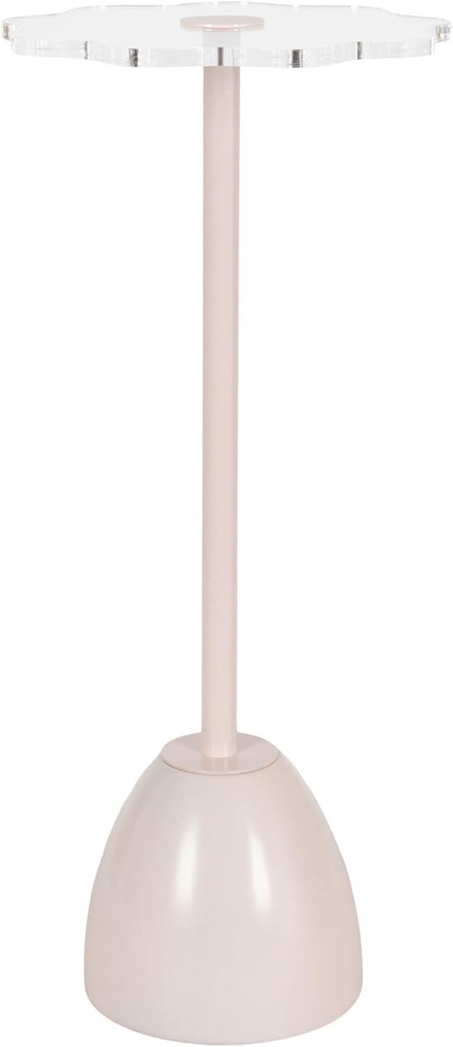Kate and Laurel Acari Modern Scallop Pedestal Drink Table, 10 x 10 x 22, Clea...