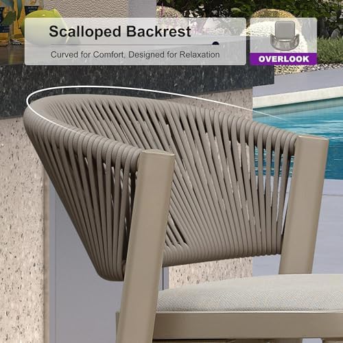 PURPLE LEAF Counter Height Bar Stool Set of 2 Patio Bar Stools Champagne