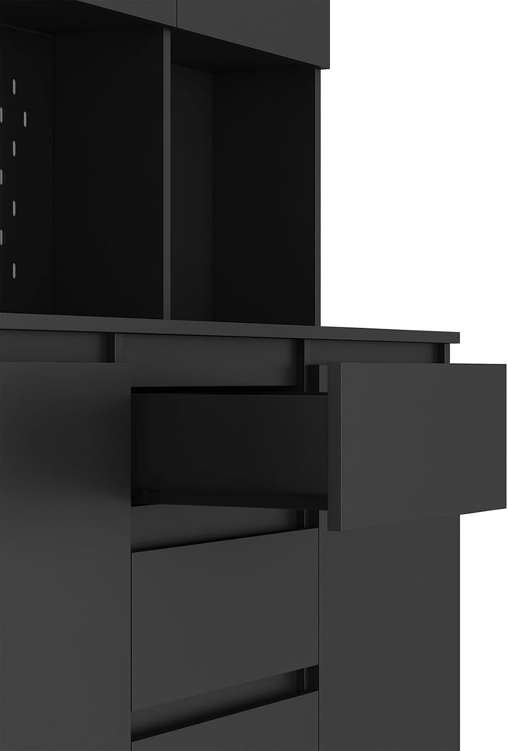 74’’ Farmhouse Kitchen Pantry Cabinet, Tall Kitchen Storage Cabinet with Powe...