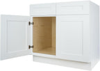 Hollywood Fabiani Design Sink Base Kitchen Cabinet 33 in. W x 24 in. D x 34-1/2 in. H, Shaker White - Solid Wood Frame, 1/2-Inch Cabinet-Grade Plywood Box, Soft-Close Doors, Ready to Assemble