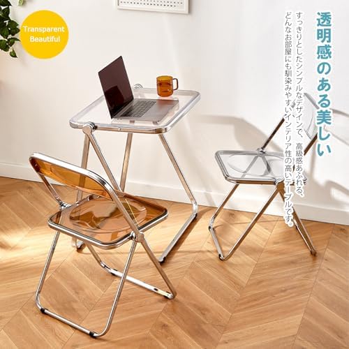 KAIHAOWIN Folding TV Tray Table Acrylic Foldable Table No Assembly Required T...