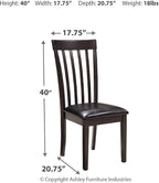 Signature Design by Ashley Hammis Rake Back Dining Room Chair, Set of 2, Dark Brown