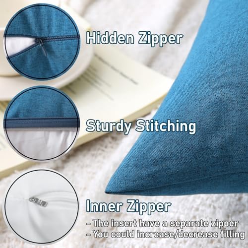 Outdoor Throw Pillows with Inserts, Waterproof Pillows for Outdoor Seating, S...