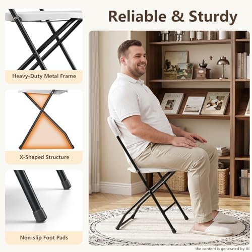 Folding Table Set with 2 Pack Folding Chairs, No Assembly Portable Event Tabl...