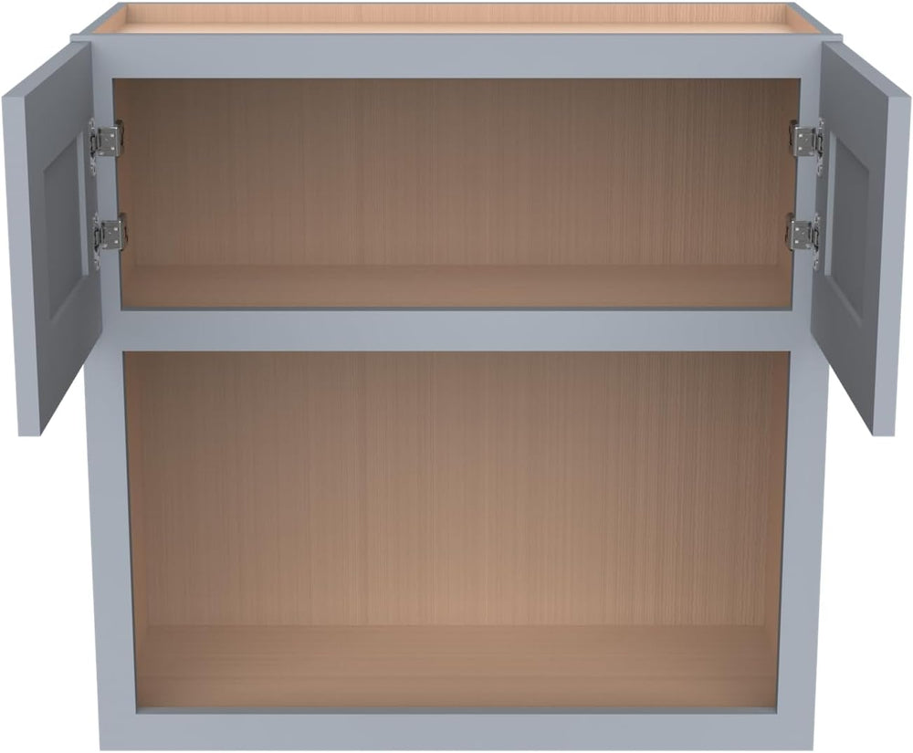 Solid Wood Shaker Wall Cabinet for Microwave – Space-Saving RTA with Open She...