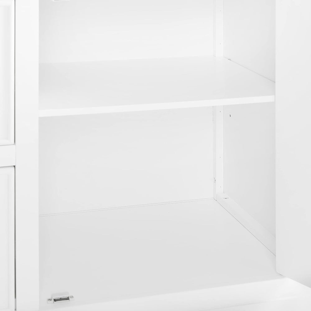 Crosley Furniture Cutler Faux Marble Top Kitchen Island with Storage, Breakfa...