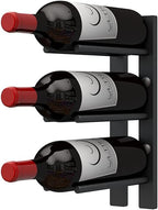 Ultra Wine Racks Cork Out Wall Mounted Wine Rack (1 Foot, Matte Black, Holds 3 Wine Bottles) - Modern & Minimalist Metal Wine Storage for Home Bar, Kitchen, Dining Room, Wine Cellar