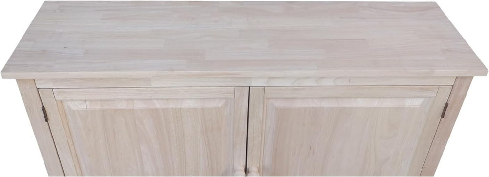 Solid Wood Hall Cupboard - 34" H, Unfinished