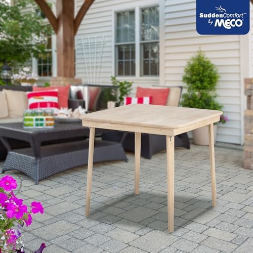 Stakmore Straight Edge Solid Wood Folding Card Table, Unfinished