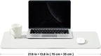 Cork Desk Mat - Dual-Sided Desk Pad for Office and Home - Desk Organization and Accessories - Ideal for Large Mouse Pad and Desk Mats on Top of Desks(White,27.6"x 13.8")