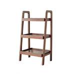100% Solid Oak 3 Tier Ladder Shelf, Small Bookshelf, Ladder Bookshelf, Bookcase with Stable Frame, Small Table for Living Room Bedroom(Natural, 12.6" L x 17.72" W x 31.5" H) (Wood)