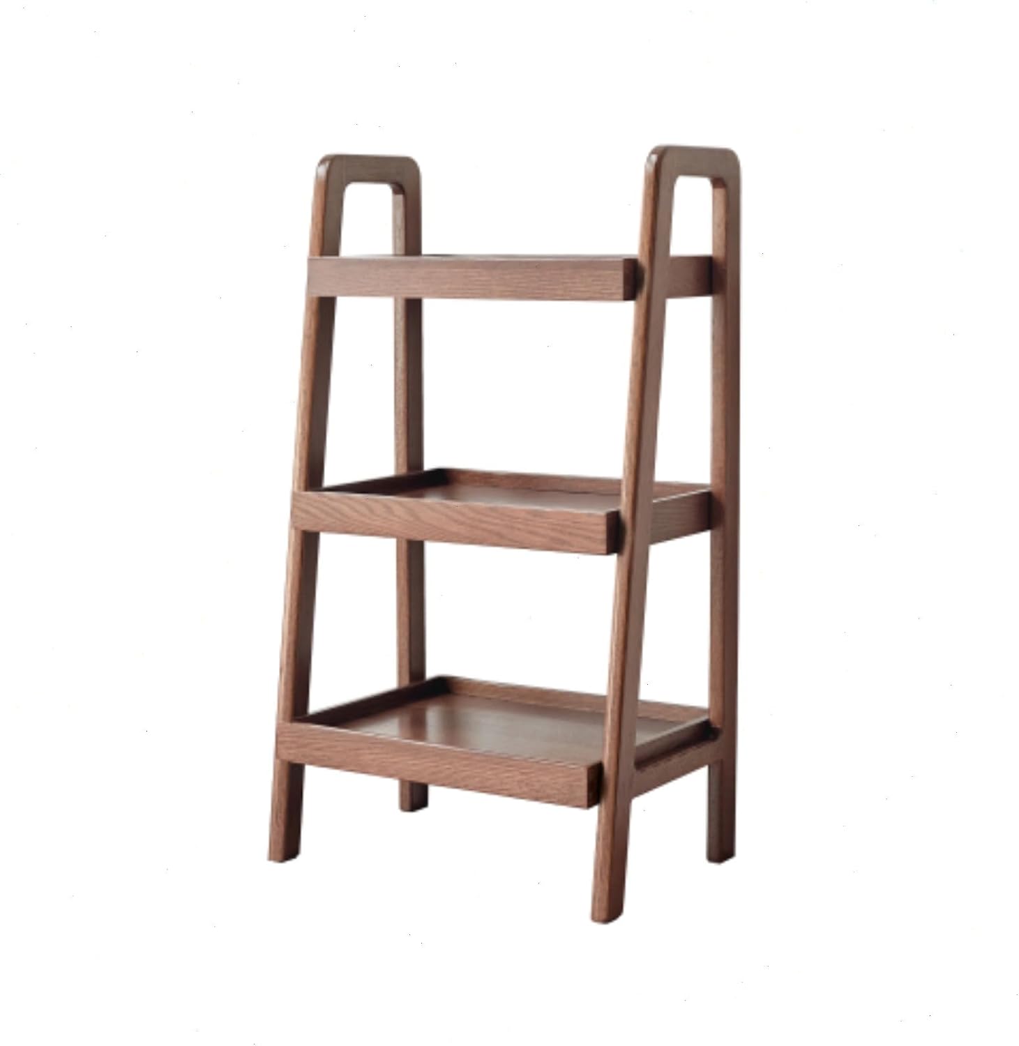 100% Solid Oak 3 Tier Ladder Shelf, Small Bookshelf, Ladder Bookshelf, Bookcase with Stable Frame, Small Table for Living Room Bedroom(Natural, 12.6" L x 17.72" W x 31.5" H) (Wood)