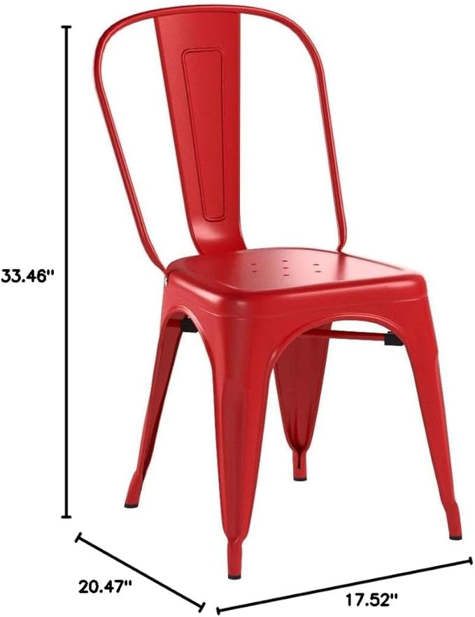 FDW Metal Dining Chairs Set of 4 Indoor Outdoor Chairs Patio Chairs Kitchen M...