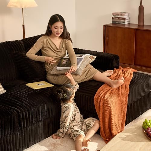 GOSUHI 139" U-Shaped Cloud Couch, Modular Sectional, Deep Seats, Black |...