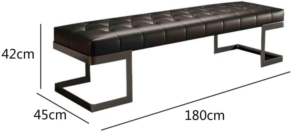 Modern Leather Bed end Bench Bedroom Dressing Room Leisure Entryway(Large)