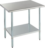 ROCKPOINT Stainless Steel Table for Prep & Work 30x36 Inches, NSF Metal Commercial Kitchen Heavy Duty Table with Adjustable Under Shelf and Table Foot for Restaurant, Home and Hotel