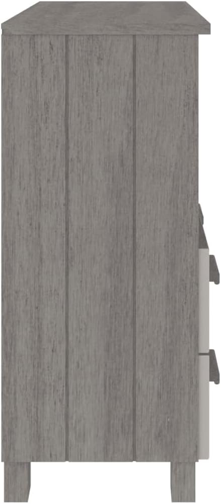 Light Grey Sideboard with Solid Pine Wood and MDF Construction, Modern Storag...