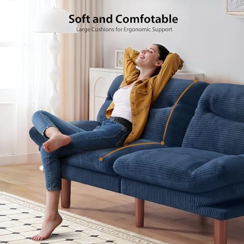 Pipishell Futon Sofa Bed, Modern 66" Futon Couch Convertible to Bed &amp...