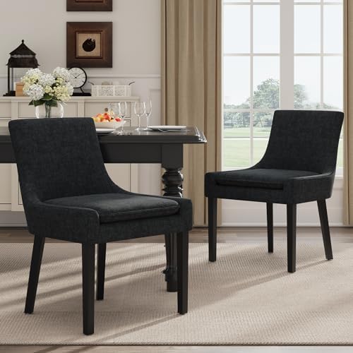 MALOL Upholstered Dining Chairs Set of 4, Mid-Back Kitchen Room Chair with Wo...