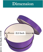 Sarah's Hat Boxes Classic Dark Purple Hat Box – 21.5" x 11.5" (Dia. x Ht.) Handmade in USA – Odorless Non-Toxic Adhesive, Cording Handle – Premium Storage for Hats & Accessories
