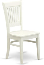 East West Furniture AMVA3-LWH-W 3 Piece Kitchen Table Set for Small Spaces Contains a Round Dining Room Table with Pedestal and 2 Dining Chairs, 36x36 Inch, Linen White