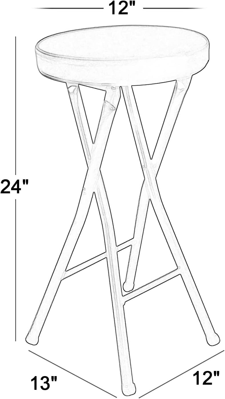 Home Folding Stool, Heavy Duty Folding bar Stool Collapsible Padded Round Sto...