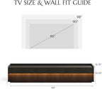 POVISON Fully-Assembled Mid Century Modern TV Stand, 94.49" Wood Media Console with Adjustable LED Light, Entertainment Center with Storage for Living Room