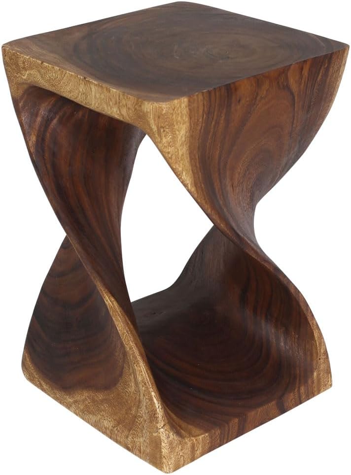 Haussmann Selorin Wide Twisted End Table 15 x 15 x 23 in H Walnut