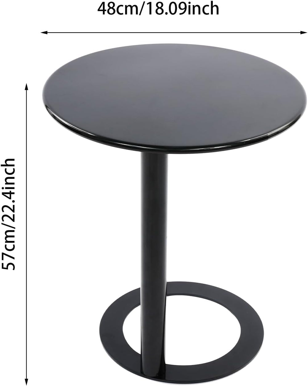 C Shaped Round Side Table, Metal End Table for Couch Sofa Bed, Small Accent C...