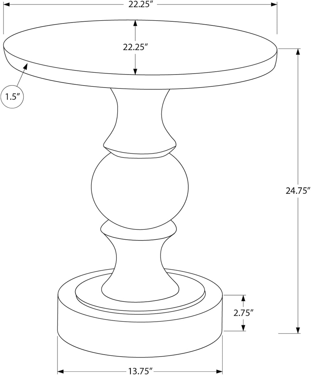Monarch Specialties I 4162 Accent Table, 25" H, Indoor Or Outdoor, Bedro...