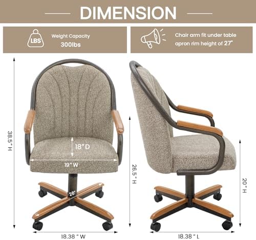 Chromcraft D7775 4pc Swivel Tilt Kitchen Dining Chair - Bronze-Chestnut | Pre...