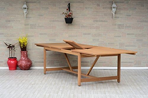 Brampton 9 Piece Outdoor Eucalyptus Extendable Dining Set | Perfect for Patio...