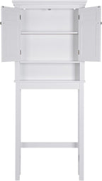 Spirich Over The Toilet Storage Cabinet, Bathroom Shelf Over The Toilet, Over Toilet Bathroom Organizer (White)