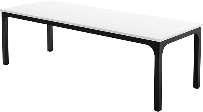 Tribesigns 6.5FT Conference Table, 78.7 Inche Rectangle Meeting Seminar Table, Large Business Tables for 6-8 People (Only Table) (White+Black)