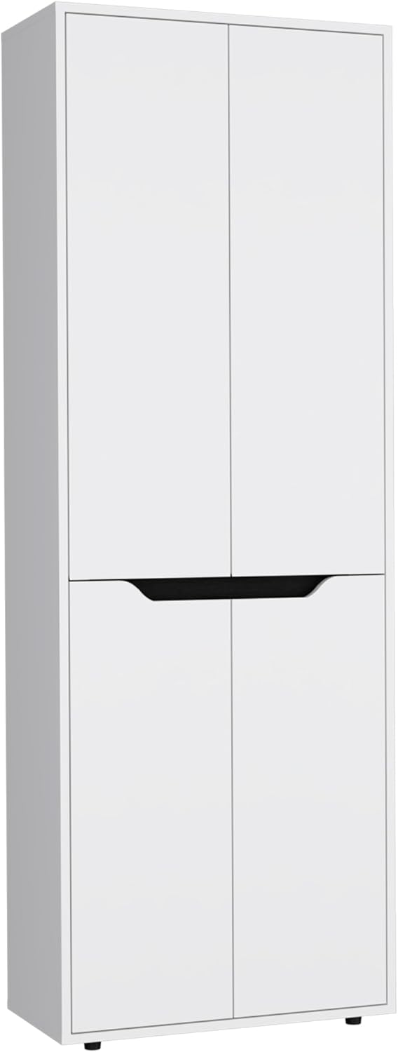 4-Door Kitchen Pantry Organizer Cabinet, Wooden Cupboard Credenza Bufffet Ser...