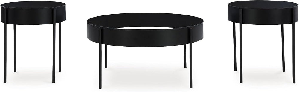 Signature Design by Ashley Ardoline Modern Tempered Glass Tabletop Table Set ...