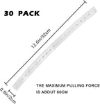 LELE LIFE 30Pcs Roll-up Clothes Storage Elastic Band, Adjustable Clothing Storage Strap with Button and Buttonholes, Travel Luggage Space Saver, Drawer and Closet Organizer, White