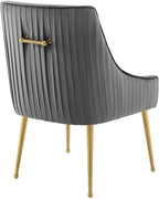 Modway Discern Pleated Back Upholstered Performance Velvet Dining Chair, Gray