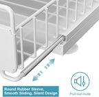 Under Sink Organizer Kitchen, Pull Out Cabinet Organizer 2 Tier Slide Out Sink Shelf Cabinet Storage Shelves, Under Sink Storage for Kitchen Bathroom Cabinet, White, 1 Pack