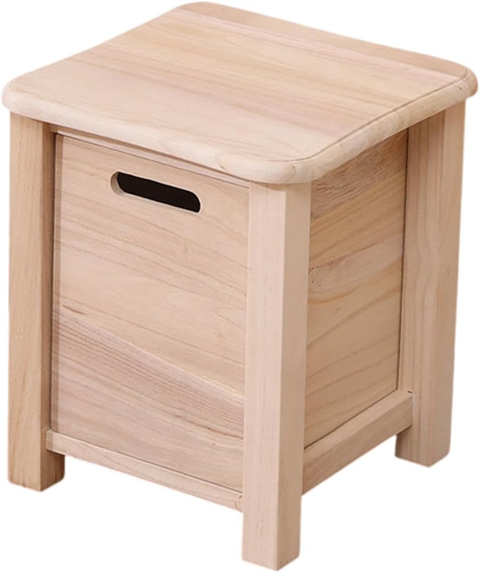 Wooden Foot Stool with Drawer Footstool Garden Display Stand Footrest Ottoman...