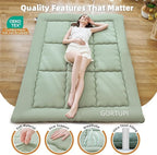 Size Full Japanese Floor Futon Foldable Futon Mattress for Floor Tatami Mattress Portable Rollaway Bed for Guest Playmat for Kids Tatami Sleeping Pad Japanese Mattress for Adults Green A