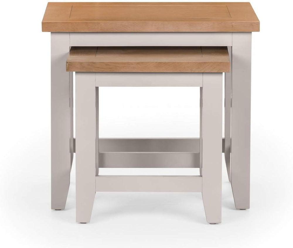 Julian Bowen Nest of Tables - Grey, Oak, Small - Versatile and Stylish Set fo...