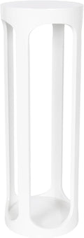 Kate and Laurel Dahl Modern Wooden Round Drink Table, 8 x 8 x 23, White, Transitional Circle Accent Pedestal Table for Living Room Plant Stand Indoors or Mini Bedroom Nightstand
