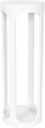 Kate and Laurel Dahl Modern Wooden Round Drink Table, 8 x 8 x 23, White, Transitional Circle Accent Pedestal Table for Living Room Plant Stand Indoors or Mini Bedroom Nightstand