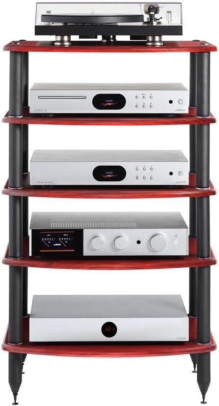Pangea Audio Vulcan Five Shelf Audio Rack, Media Stand, and Components Cabine...