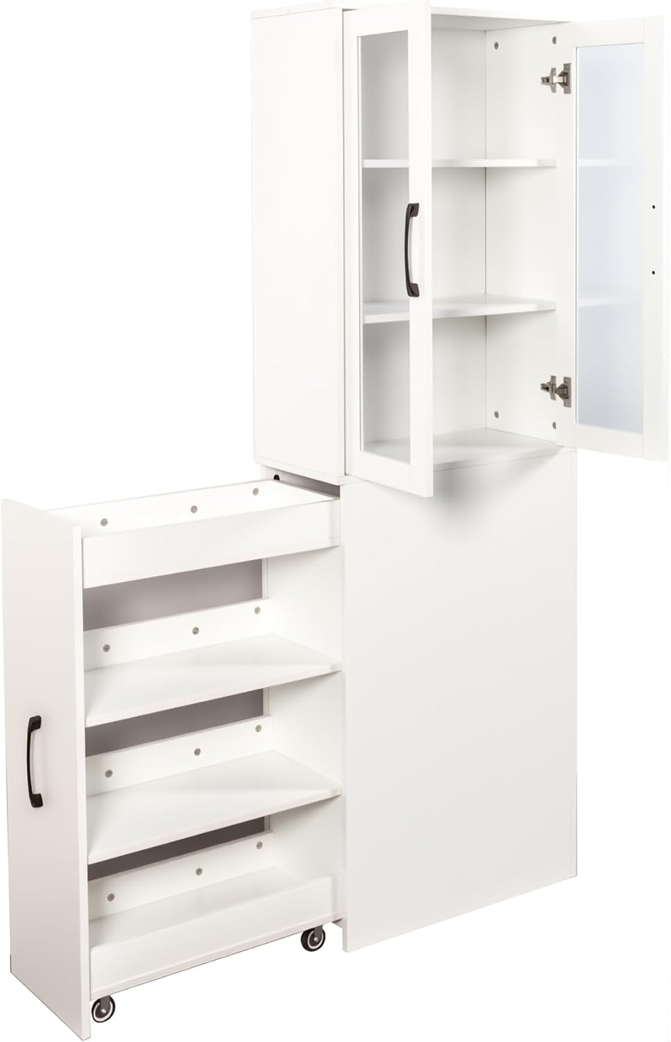 70.87" H Slim Display Storage Cabinet with 4 Tier Multi-Functional Pull-...